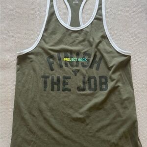 Project Rock Under Armour Green and White Athletic Tank